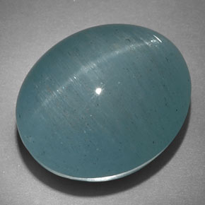 22.18カラットの天然青緑Cat's Eye Aquamarine（17.9×15.1 mm・オーバルカット）