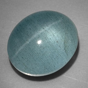 11.08カラットの天然青緑Cat's Eye Aquamarine（14.1×11.9 mm・透明）