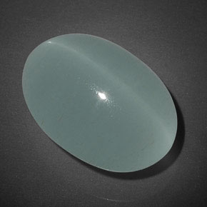 17.04カラットの天然青緑Cat's Eye Aquamarine（18×12.6 mm・透明）