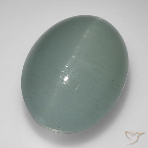 30.03ct 天然 ライトグリーンブルー キャッツアイアクアマリン, 楕円形, 半透明