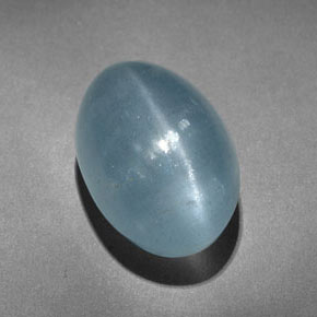 10.31カラットの天然青緑Cat's Eye Aquamarine（14.9×10.1 mm・オーバルカット）
