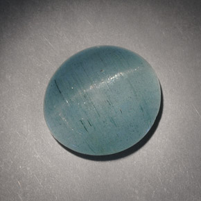 7.21カラットの天然青緑Cat's Eye Aquamarine（13×11.7 mm・オーバルカット）