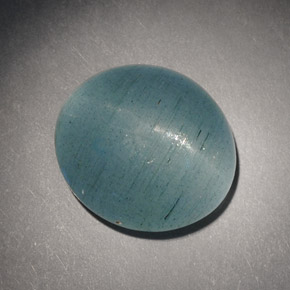 7.21カラットの天然青緑Cat's Eye Aquamarine（13×11.7 mm・オーバルカット）