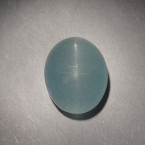 4.98カラットの天然青緑Cat's Eye Aquamarine（10.9×8.8 mm・オーバルカット）