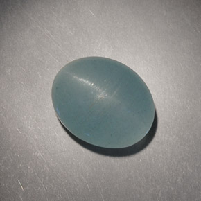 4.98カラットの天然青緑Cat's Eye Aquamarine（10.9×8.8 mm・オーバルカット）