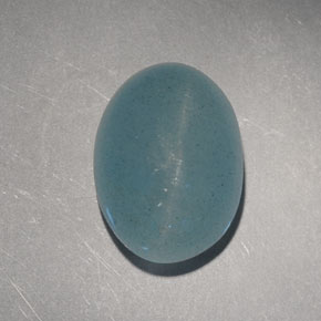 6.60カラットの天然青緑Cat's Eye Aquamarine（12.9×9.4 mm・オーバルカット）