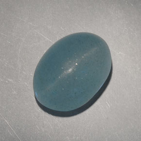6.60カラットの天然青緑Cat's Eye Aquamarine（12.9×9.4 mm・オーバルカット）