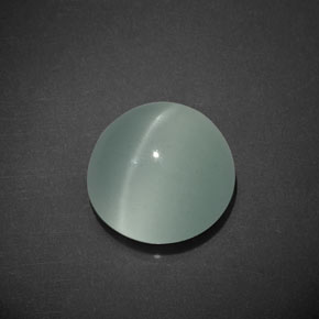 8.01カラットの天然青緑Cat's Eye Aquamarine（12.17 mm・ラウンドカット）