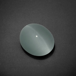 7.17カラットの天然グリーンブルーCat's Eye Aquamarine（12.8×10.9 mm・オーバルカット）