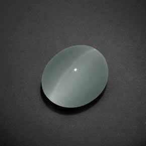 7.17カラットの天然グリーンブルーCat's Eye Aquamarine（12.8×10.9 mm・オーバルカット）