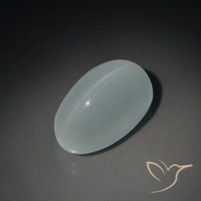 14.43ct 天然 ライトブルー キャッツアイアクアマリン, 楕円形, 透明