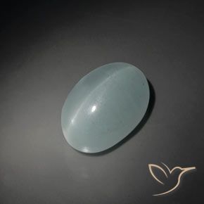 19.33ct 天然 薄いブルーグリーン キャッツアイアクアマリン, 楕円形, 透明