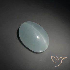 19.33カラットの天然薄いブルーグリーンキャッツアイアクアマリン、楕円形、透明