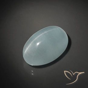 17.45ct 天然 薄いブルーグリーン キャッツアイアクアマリン, 楕円形, 透明