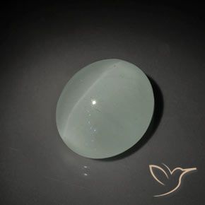 13.10ct 天然 ウォームグリーン キャッツアイアクアマリン, 楕円形, 透明