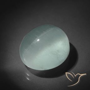 15.50ct 天然 非常に薄いシーグリーン キャッツアイアクアマリン, 楕円形, 透明