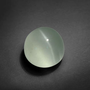 5.51カラットの天然青緑アクアマリンキャッツアイ（10.04 mm・ラウンドカット）