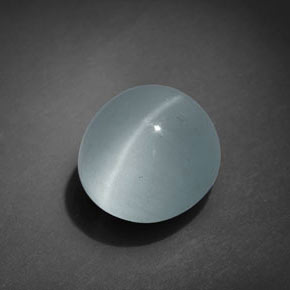 4.95カラットの天然グリーンブルーキャッツアイアクアマリン、オーバルカット、透明