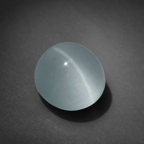 4.95カラットの天然グリーンブルーキャッツアイアクアマリン、オーバルカット、透明