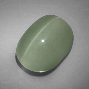 9.25カラットの天然ウォームグリーンCat's Eye Aquamarine（14.1×10 mm・オーバルカット）