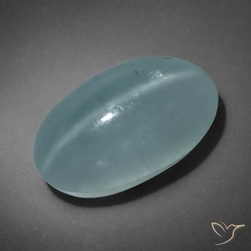 16.01ct 天然 青みがかったグリーン キャッツアイアクアマリン, 楕円形, 半透明