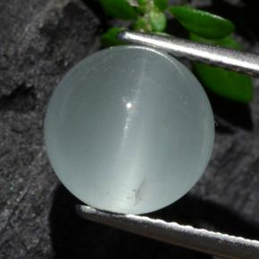 4.21カラットの天然グリーンブルーCat's Eye Aquamarine（9.76 mm・ラウンドカット）