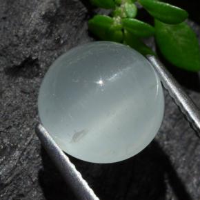 4.21カラットの天然グリーンブルーCat's Eye Aquamarine（9.76 mm・ラウンドカット）