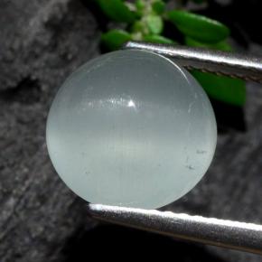 4.21カラットの天然グリーンブルーCat's Eye Aquamarine（9.76 mm・ラウンドカット）
