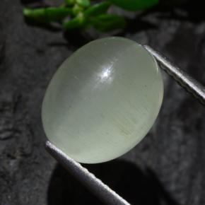 7.13カラットの天然ライトグリーンCat's Eye Aquamarine（12.2×9.8 mm・オーバルカット）