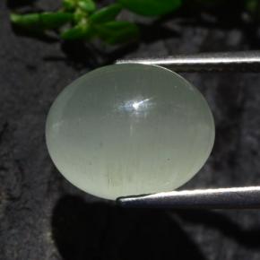 7.13カラットの天然ライトグリーンCat's Eye Aquamarine（12.2×9.8 mm・オーバルカット）