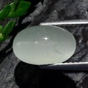 3.12カラットの天然ブルーグリーンキャッツアイアクアマリン、オーバルカット、半透明