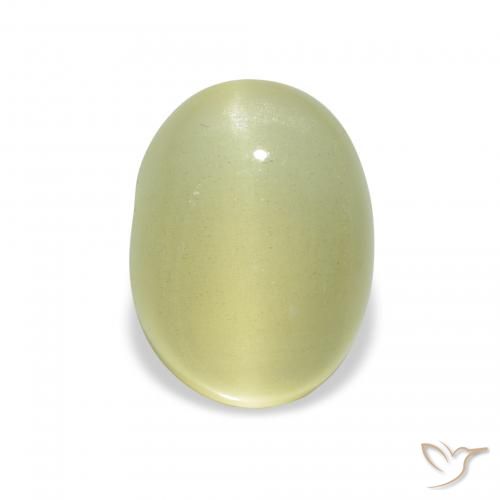 2.85ct 天然 薄いペアーグリーン キャッツアイベリル, 楕円形, 半透明