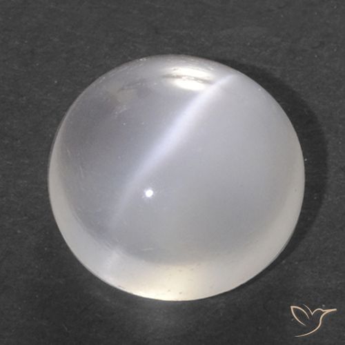 1.40ct 天然 半透明ホワイト キャッツアイムーンストーン, ラウンド, 透明