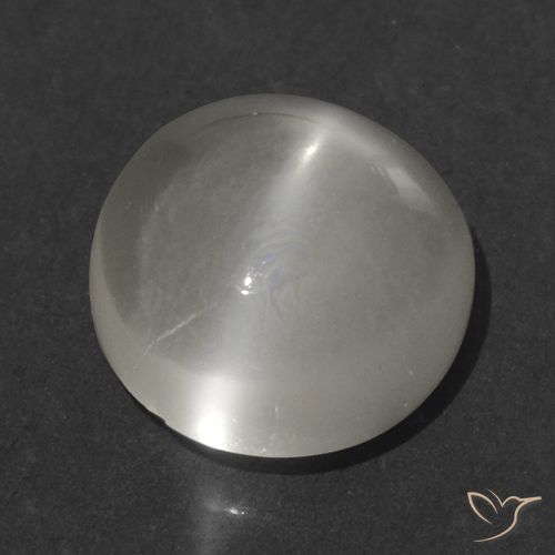1.28ct 天然 ウォームホワイト キャッツアイムーンストーン, ラウンド, 透明