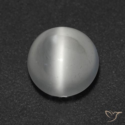 1.08ct 天然 ホワイト キャッツアイムーンストーン, ラウンド, 透明