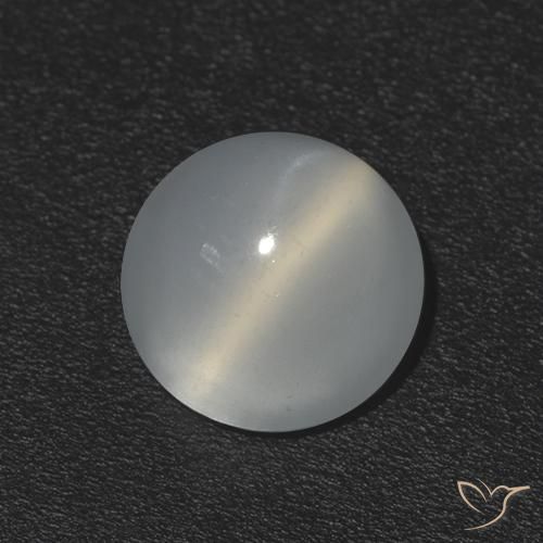 1.10ct 天然 ウォームホワイト キャッツアイムーンストーン, ラウンド, 透明