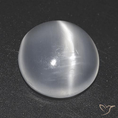 1.46ct 天然 ホワイト キャッツアイムーンストーン, ラウンド, 透明