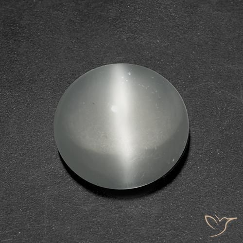1.37ct 天然 ホワイト キャッツアイムーンストーン, ラウンド, 透明
