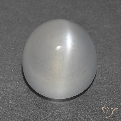 3.47ct 天然 ホワイト キャッツアイムーンストーン, ラウンド, 透明