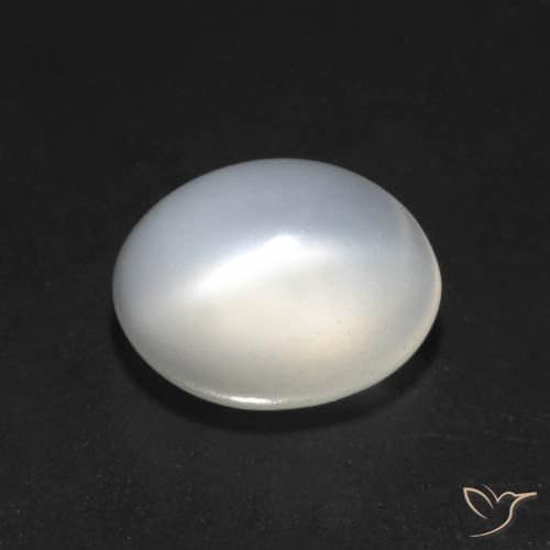 1.51ct 天然 ホワイト キャッツアイムーンストーン, 楕円形, 半透明