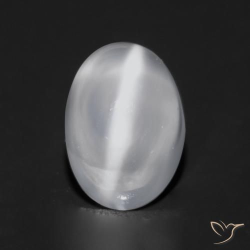 0.97ct 天然 半透明ホワイト キャッツアイムーンストーン, 楕円形, 透明