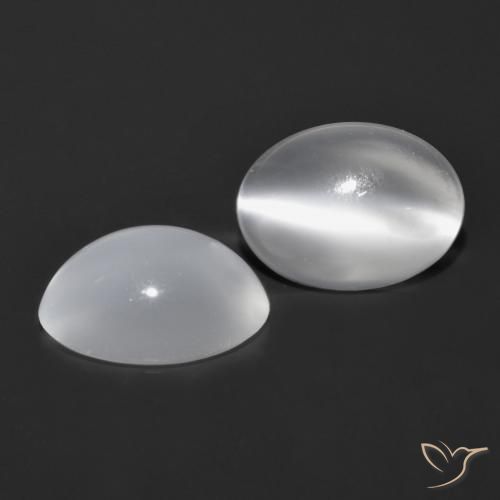 Shop natural 1.55ct ホワイト キャッツアイムーンストーン gems, 楕円形, from インド at GemSelect. In stock, global shipping!