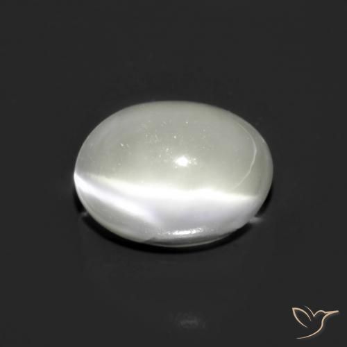 1.62ct 天然 ホワイト キャッツアイムーンストーン, 楕円形, 半透明, Photo A