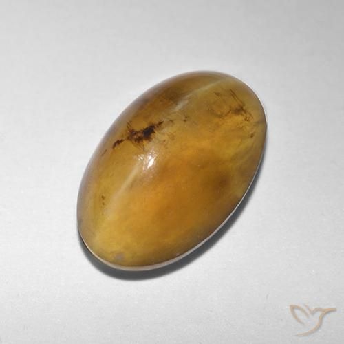 1.91ct 天然 ゴールドブラウン キャッツアイオパール, 楕円形, 半透明