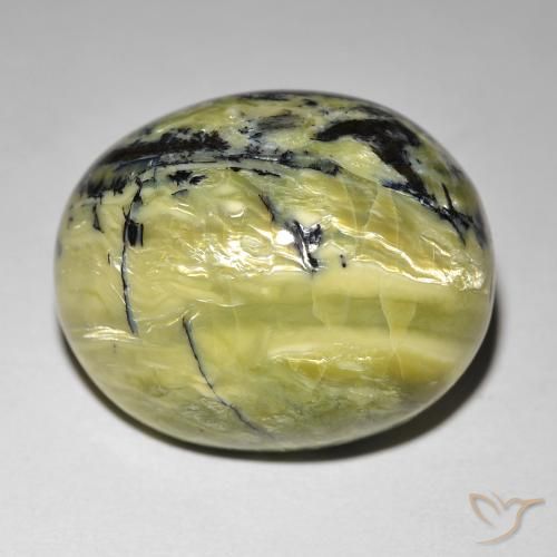 24.01ct 天然 アースグリーン キャッツアイオパール, 楕円形, オペーク