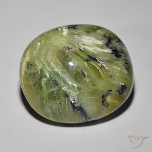17.19ct 天然 ミディアムグリーン キャッツアイオパール, 楕円形, オペーク