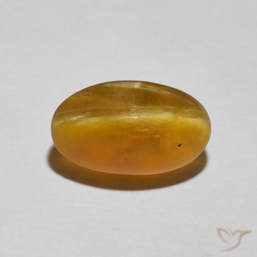 3.26ct 天然 ゴールドブラウン キャッツアイオパール, 楕円形, オペーク