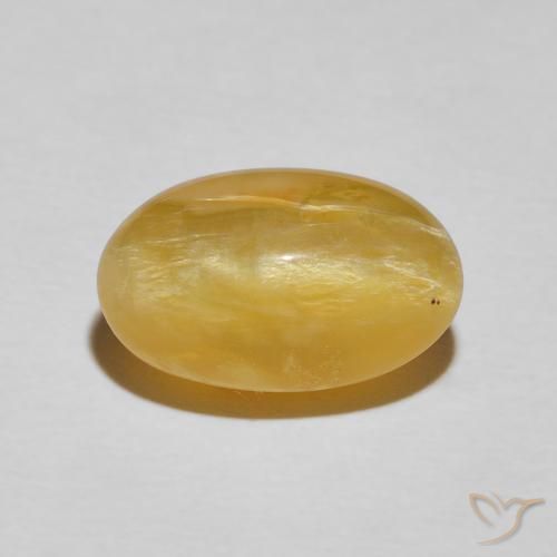 4.84ct 天然 ミディアムゴールデン キャッツアイオパール, 楕円形, オペーク