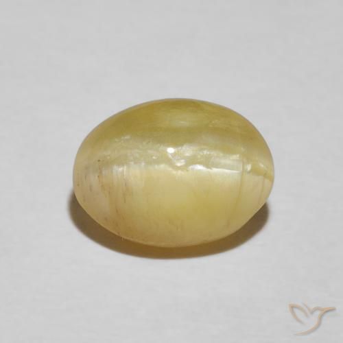 2.24ct 天然 ミディアムイエロー キャッツアイオパール, 楕円形, オペーク
