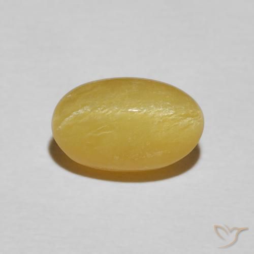 2.41ct 天然 ウォームイエロー キャッツアイオパール, 楕円形, オペーク